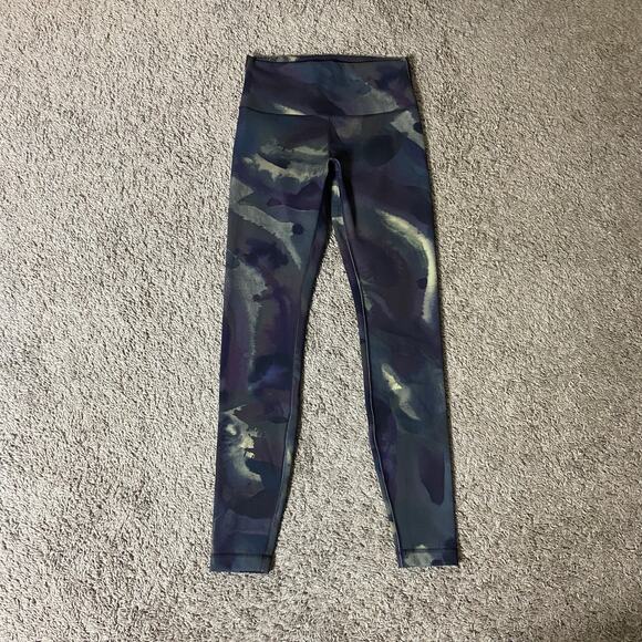 Lululemon Size 8 Wunder Train High Rise 28" Ink Islands Burnside Multi Black - Picture 1 of 7